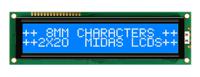 mc22008b6w-bnmlw-v2 Midas MC22008B6W-BNMLW-V2 Alphanumeric LCD Alphanumeric Display, 2 Rows by 20 Characters