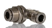 100490800 Norgren PNEUFIT 10 Series Straight Threaded Adaptor, Push In 8 mm to Push In 8 mm, Threaded-to-Tube Connection Style,
