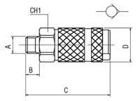 176-1999 RS PRO Nickel Plated Brass Female Quick Air Coupling, M5 Male Threaded