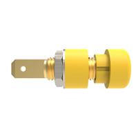 rs-ibu-5568-au-ge Schutzinger Yellow Female Banana Connector, 4 mm Connector, Cable Lug Termination, 32A, 30 V ac, 60 V dc, Gold Plating