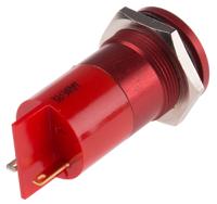 898-7680 RS PRO Red Panel Mount Indicator, 12V, 22mm Mounting Hole Size, Faston, Solder Lug Termination, IP67