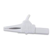 bu-65-9 Mueller Electric Crocodile Clip 4 mm Connection, Nickel-Plated Steel Contact, 30A, White