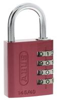 14540-red ABUS 145/40 Combination Weatherproof Aluminium, Steel Safety Padlock, 6mm Shackle, 40mm Body
