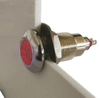 538-501-63 Marl Red Panel Mount Indicator, 12 → 28V, 12.7mm Mounting Hole Size, Solder Tab Termination, IP67