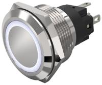 82-66512154 EAO 82 Series Illuminated Illuminated Push Button Switch, Latching, Panel Mount, 22.3mm Cutout, SPDT, White LED, 240V,