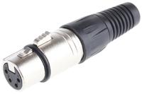 458-014 RS PRO Cable Mount XLR Connector, Female, 250 V ac, 4 Way, Silver Plating