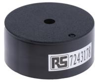 171-0890 RS PRO 100dB Through Hole Continuous Internal Piezo Buzzer, 31.25 (Dia.) x 14mm, 5V dc Min, 15V dc Max