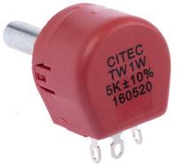 tw1502ka TE Connectivity TW 5kΩ Rotary Potentiometer 1-Gang Panel Mount, TW1502KA