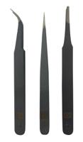 249-8649 RS PRO 120mm, Steel, Curved, Fine, Rounded, Sharp, ESD Tweezer Set