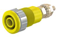233020-24 Staubli Yellow Female Banana Socket, 4 mm Connector, Solder Termination, 32A, 1000V, Gold Plating