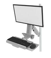 250-0432 RS PRO Sit-Stand Workstation, Max 30in Monitor, 1 Supported Display(s) With Extension Arm