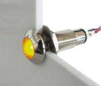 537-521-63 Marl Yellow Panel Mount Indicator, 12 → 28V, 8.1mm Mounting Hole Size, Solder Tab Termination, IP67