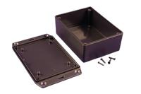 1591xxgsflbk Hammond 1591 Series Black ABS Enclosure, IP54, Flanged, Black Lid, 122.5 x 95.9 x 35.3mm