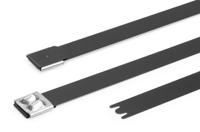 111-00299-mbt14xhfc-spss316-bk HellermannTyton Cable Tie, Roller Ball, 362mm x 12.3 mm, Black Polyester Coated Stainless Steel, Pk-50