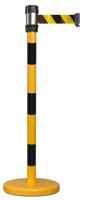 174-5906 RS PRO Black & Yellow Steel Retractable Barrier, 2m, Yellow/Black Tape