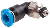 qsml-m3-4 Festo QS Series Elbow Threaded Adaptor, M3 Male to Push In 4 mm, Threaded-to-Tube Connection Style, 153332