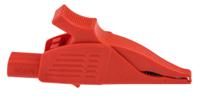 669575-22 Staubli Crocodile Clip 4 mm Connection, Brass Contact, 32A, Red