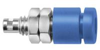 rs-ibu-2011-ni-bl Schutzinger Blue Female Banana Socket, Solder Termination, 10A, 30 V ac/dc, 60 V ac/dc, Nickel Plating