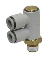 kq2vd12-02as SMC KQ2 Series Elbow Threaded Adaptor, R 1/4 Male to Push In 12 mm, Threaded-to-Tube Connection Style