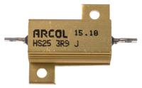 hs25-3r9-j Arcol, 3.9Ω 25W Wire Wound Chassis Mount Resistor HS25 3R9 J ±5%