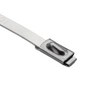 111-93089-mbt8s-ss316-ml HellermannTyton Cable Tie, Roller Ball, 201mm x 4.6 mm, Metallic 316 Stainless Steel, Pk-100