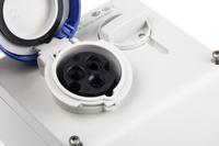 5051683 Scame Right Angle Switchable IP66, IP67 Industrial Interlock Socket 2P+E, Earthing Position 6h, 16A, 250 V