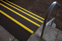 grp010704s Coba Europe Black/Yellow Stair Tread Glass Fibre Reinforced Plastic, Silicone Carbide Edge Protection, Solid Finish