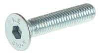491-5158 RS PRO Bright Zinc Plated Steel Hex Socket Countersunk Screw, DIN 7991, M6 x 30mm
