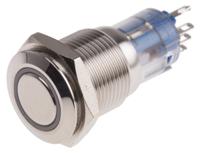 811-8468 RS PRO Illuminated Push Button Switch, Momentary, Panel Mount, 16mm Cutout, SPDT, White LED, 250V ac, IP65, IP67