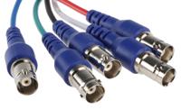104-500-015 Van Damme Male VGA to Female BNC x 5 Cable, 150mm Blue