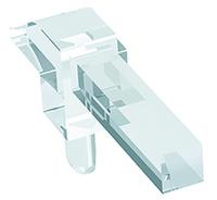 12712601 1271.2601 MENTOR, PCB Mounted Right Angle LED Light Pipe, Clear Square Lens