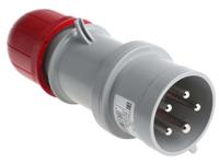 2133237rv Scame IP44 Red Cable Mount 3P + N + E Industrial Power Connector Adapter Plug, Rated At 32A, 415 V,With Phase Inverter