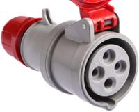 3131646 Scame IP44 Red Cable Mount 3P + E Industrial Power Socket, Rated At 16A, 415 V