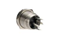 mpi00228d5 Bulgin MPI002 Series Illuminated Push Button Switch, Momentary, Panel Mount, 19.2mm Cutout, SPST, Green/Blue LED, 24V