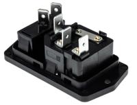 bva01z000001 Bulgin C14 Flange Mount IEC Connector Male, 10A, 250 V, Fuse Size 5 x 20mm