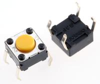 b3f-1002 Yellow Plunger Tactile Switch, SPST 50 mA @ 24 V dc 0.9mm Through Hole