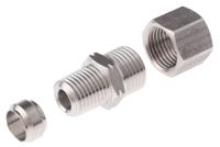 1805-10-14 Legris LF3000 Series Straight Threaded Adaptor, NPT 1/4 Male to Push In 10 mm, Threaded-to-Tube Connection Style
