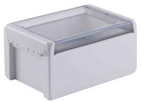 96024235-b-181309-pc-v0-g-7035 Bopla Bocube Series Light Grey Polycarbonate V0 Enclosure, IP66, IP68, IK07, Transparent Lid, 191 x 125 x 90mm
