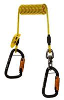 1500159 3M 157.5 cm stretched Lanyard with swivel carabiners Coil Tether with Swivel, 0.15kg Capacity