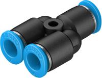 qsmy-6 Festo QSMY Series Y Tube-to-Tube Adaptor, Push In 6 mm to Push In 6 mm, Tube-to-Tube Connection Style, 153372