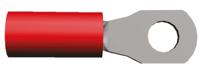 130451 TE Connectivity, PIDG Insulated Ring Terminal, M2.5 Stud Size, 0.25mm² to 1.6mm² Wire Size, Red