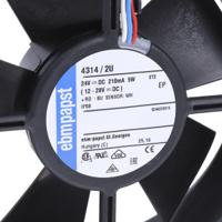 43142u ebm-papst 4300 Series Axial Fan, 24 V dc, DC Operation, 170m³/h, 5W, IP68, 119 x 119 x 32mm