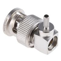 j01002a0027 Telegartner, Plug Cable Mount BNC Connector, 75Ω, Crimp Termination, Right Angle Body