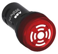 1sfa619600r6101-cb1-610r ABB, ABB Compact, Panel Mount Red LED Buzzer, 22mm Cutout, IP66, IP67, IP69K, Round, 24V ac/dc