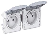 0-696-21 Legrand Plexo White 1 Gang Plug Socket, 16A, Type E - French, Outdoor Use