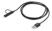 1700-0136 Ansmann , Male USB A to Lightning, Micro USB B, USB C, 480Mbps, 1.2m