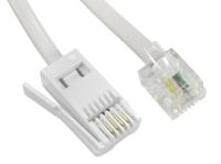 266-2461 RS PRO Male RJ11 to Male BT Telephone Cable, White Sheath, 5m