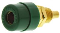 930176704 Hirschmann Test & Measurement Green Female Banana Socket, 4 mm Connector, Solder Termination, 32A, 30 V ac, 60V dc,