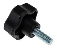 702-7576 RS PRO Black Multiple Lobes Clamping Knob, M8, Threaded Stud