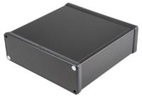 1455t1601bk Hammond 1455 Series Black Aluminium Enclosure, IP54, Black Lid, 160 x 160 x 51.5mm